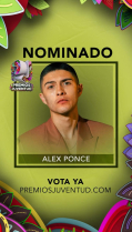 La estrella ecuatoriana Alex Ponce, nominado a Premios Juventud 2025